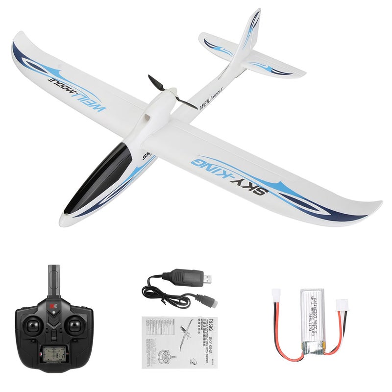 GoolRC طائرة جولي آر سي 3CH طائرة سماء كينغ طائرة مقاتلة ألعاب، 2.4GHz مثبت جيروسكوب 6 محاور طائرة شراعية جاهزة للطيران، سهلة الطيران للمبتدئين البالغين باللون الأزرق - Image 1